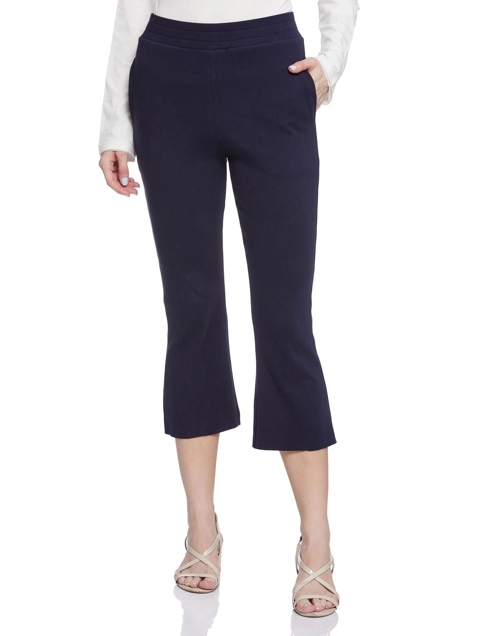 Cropped Length with Raw Edge Bottom (Navy)