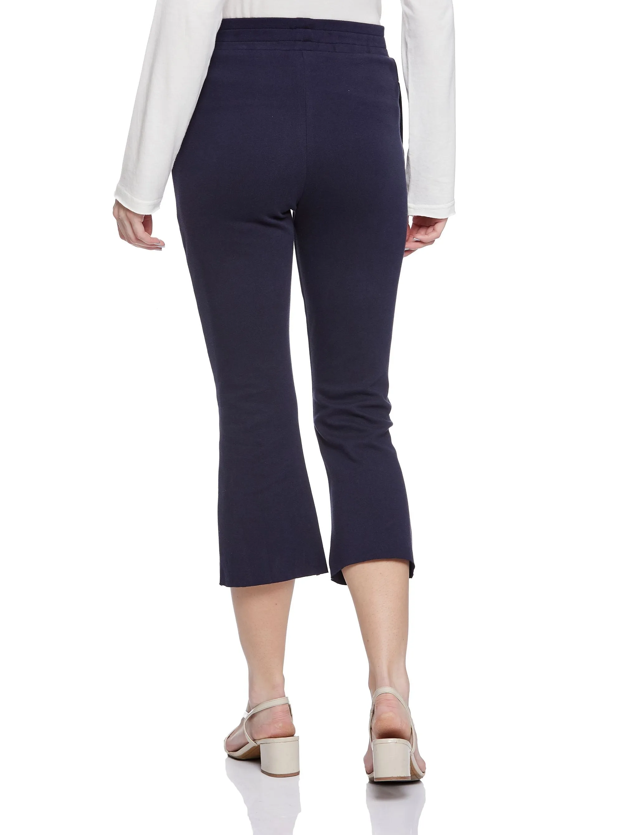 Cropped Length with Raw Edge Bottom (Navy)