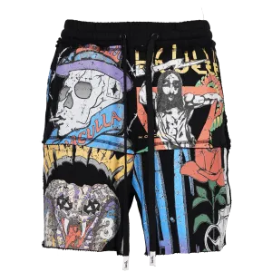 CROWN ROYALE CUT-UP KNIT SHORTS