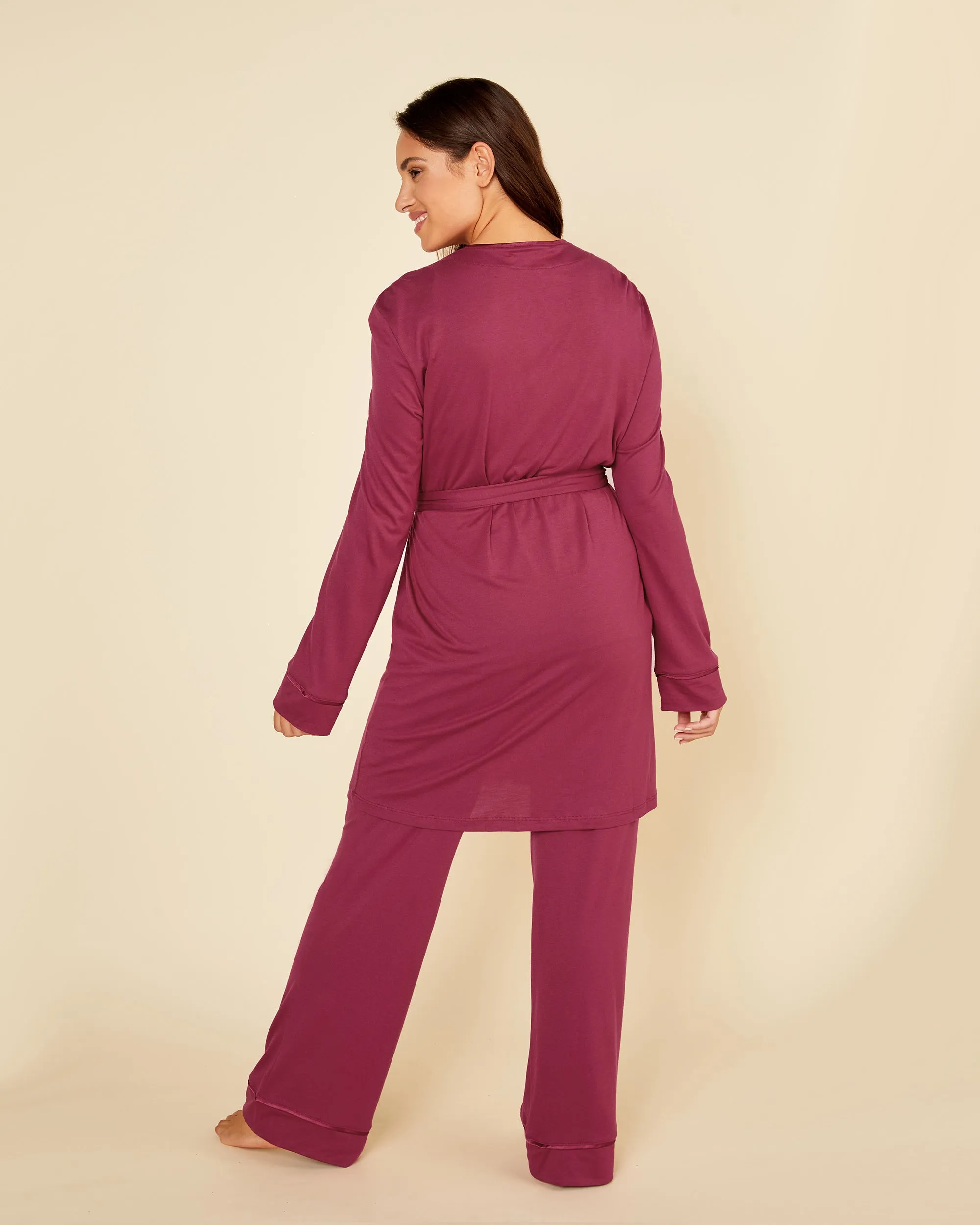 Curvy 3 Piece Pajama Set With Robe