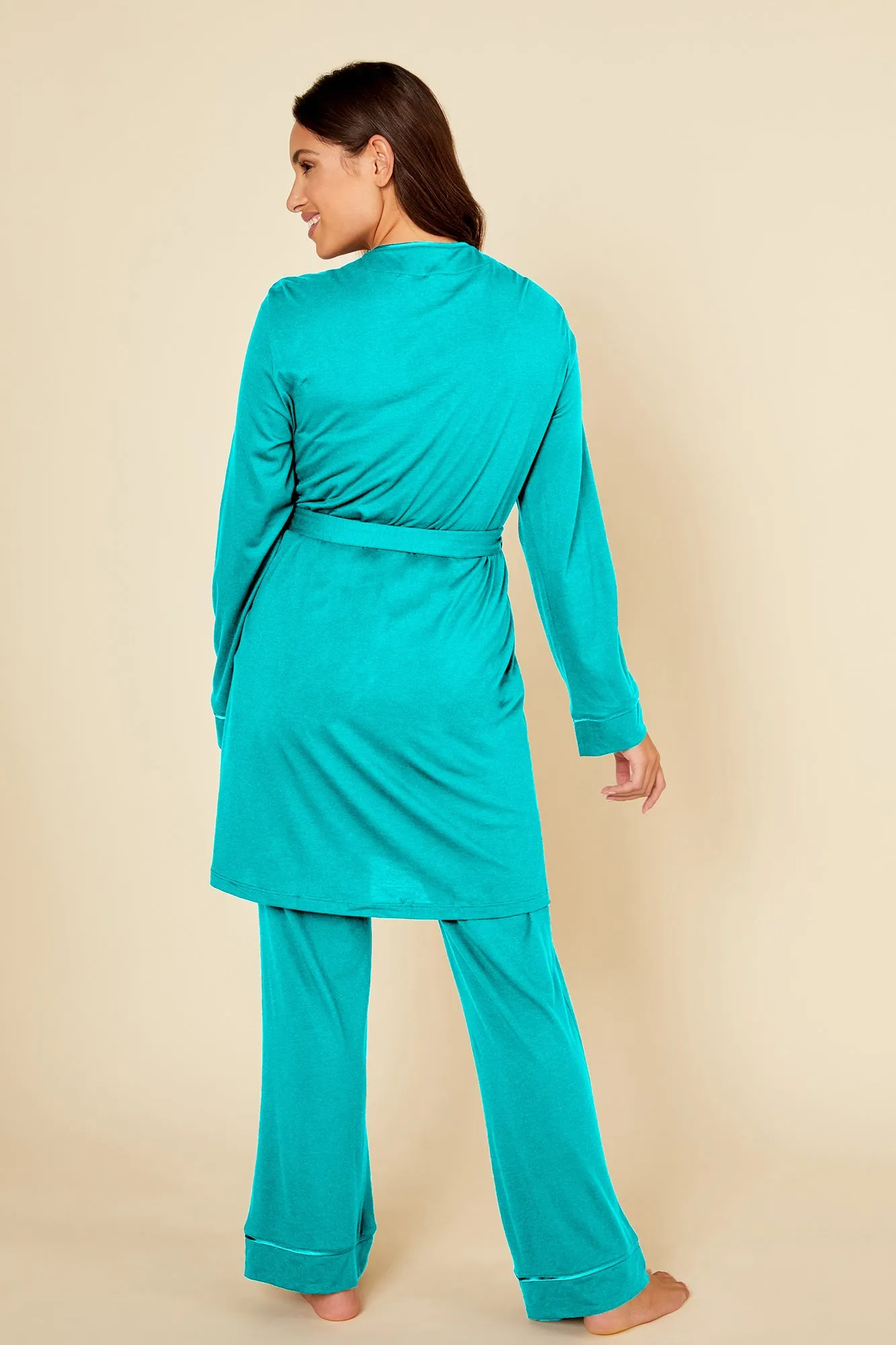 Curvy 3 Piece Pajama Set With Robe
