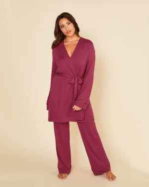 Curvy 3 Piece Pajama Set With Robe