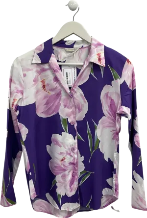Cyberjammies Purple Hazel Floral Print Pyjama Top UK 8