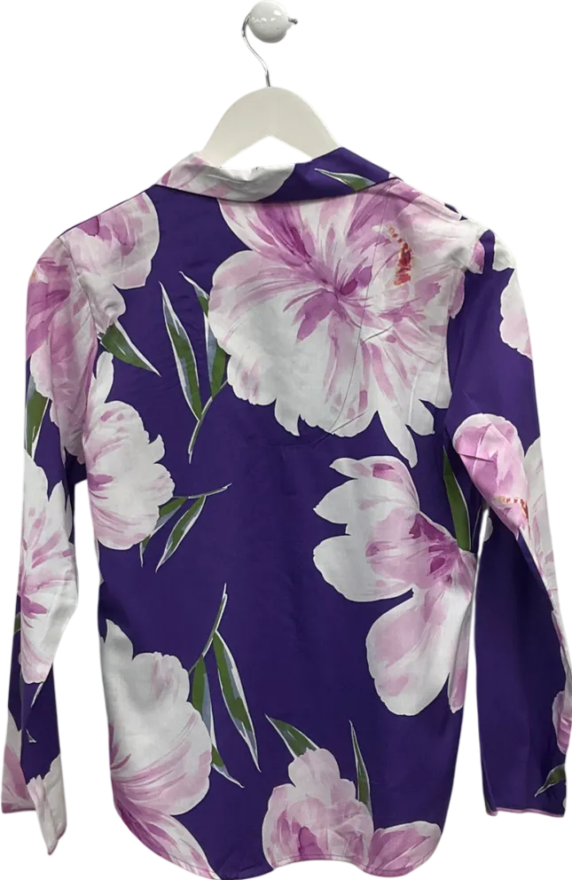 Cyberjammies Purple Hazel Floral Print Pyjama Top UK 8