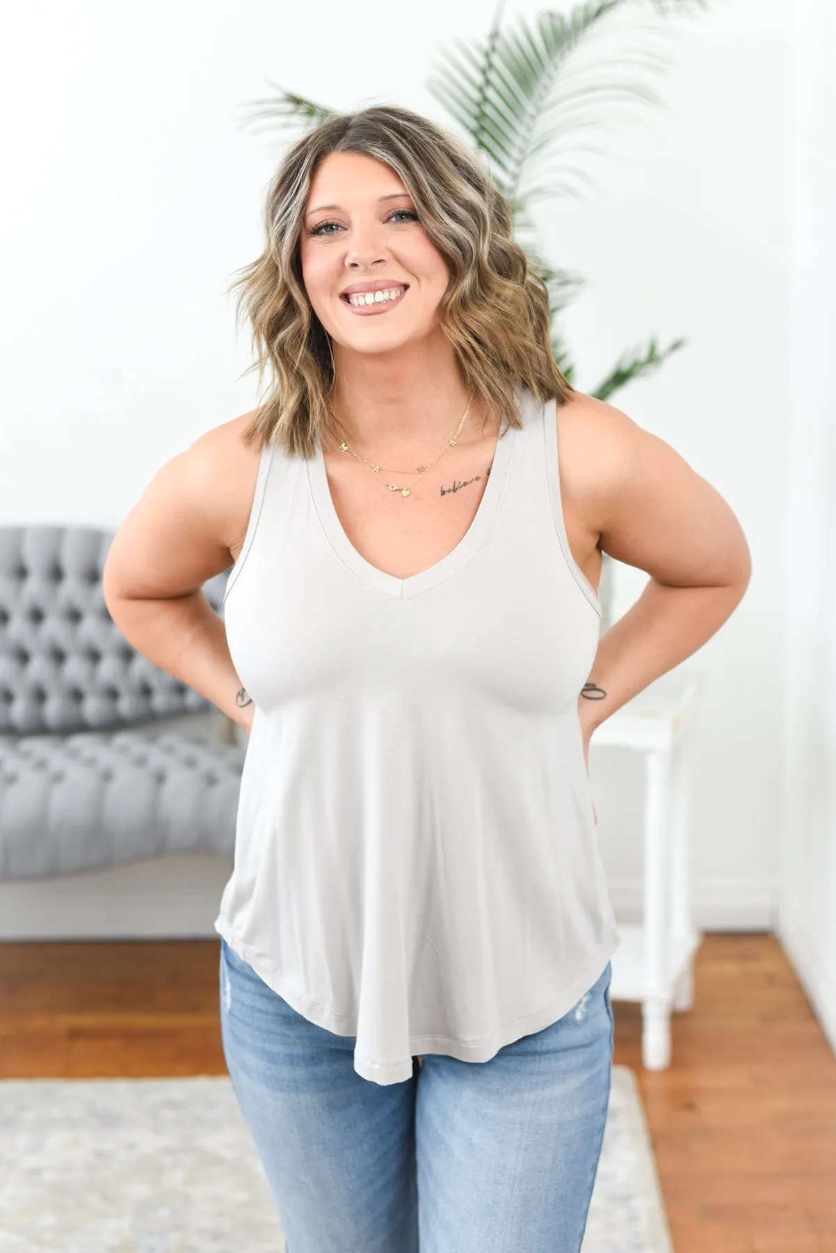 Darlene V-Neck Flowy Tank