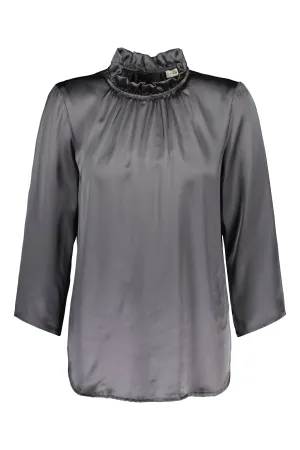 Darlyn High Collar Blouse Graphite Grey