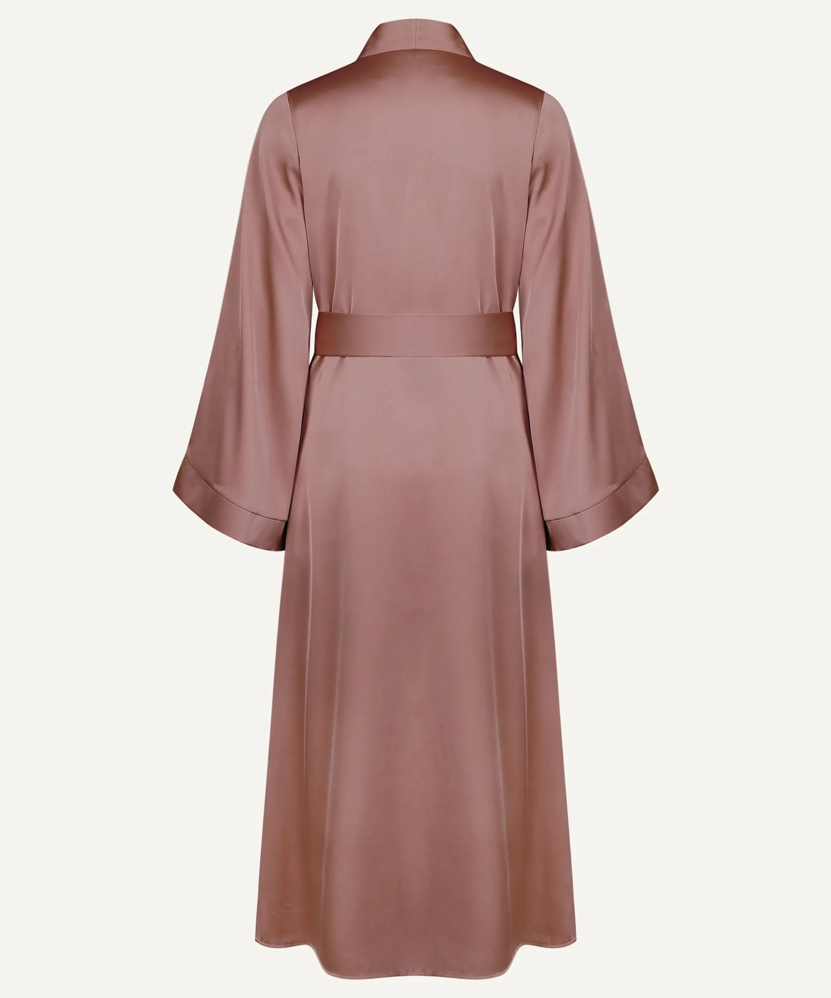 Deep Terracotta A-Line Satin Kimono