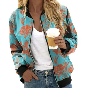 Delani - stylish floral print bomber jacket