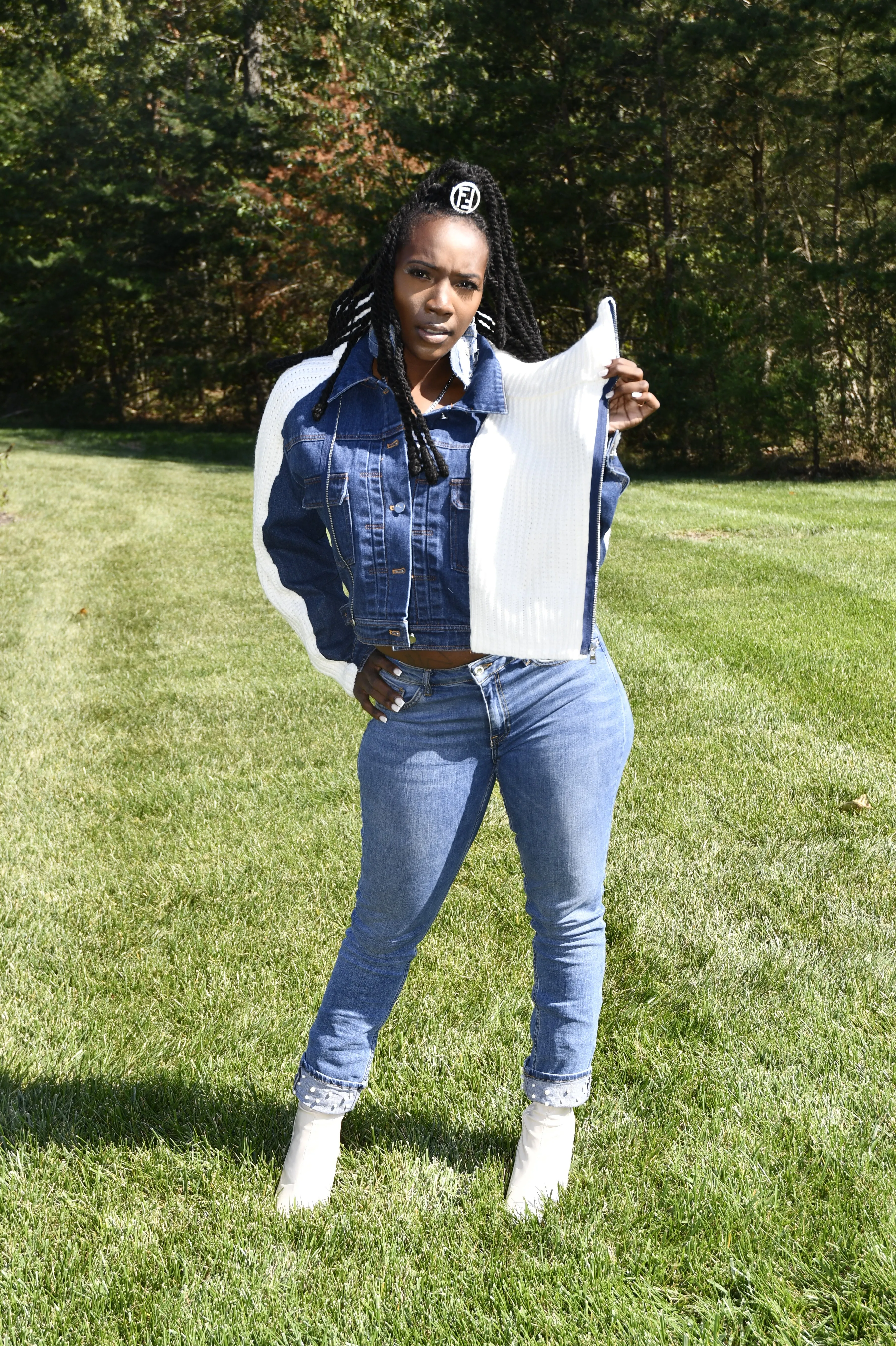 Denim & Knit Overlay Jacket