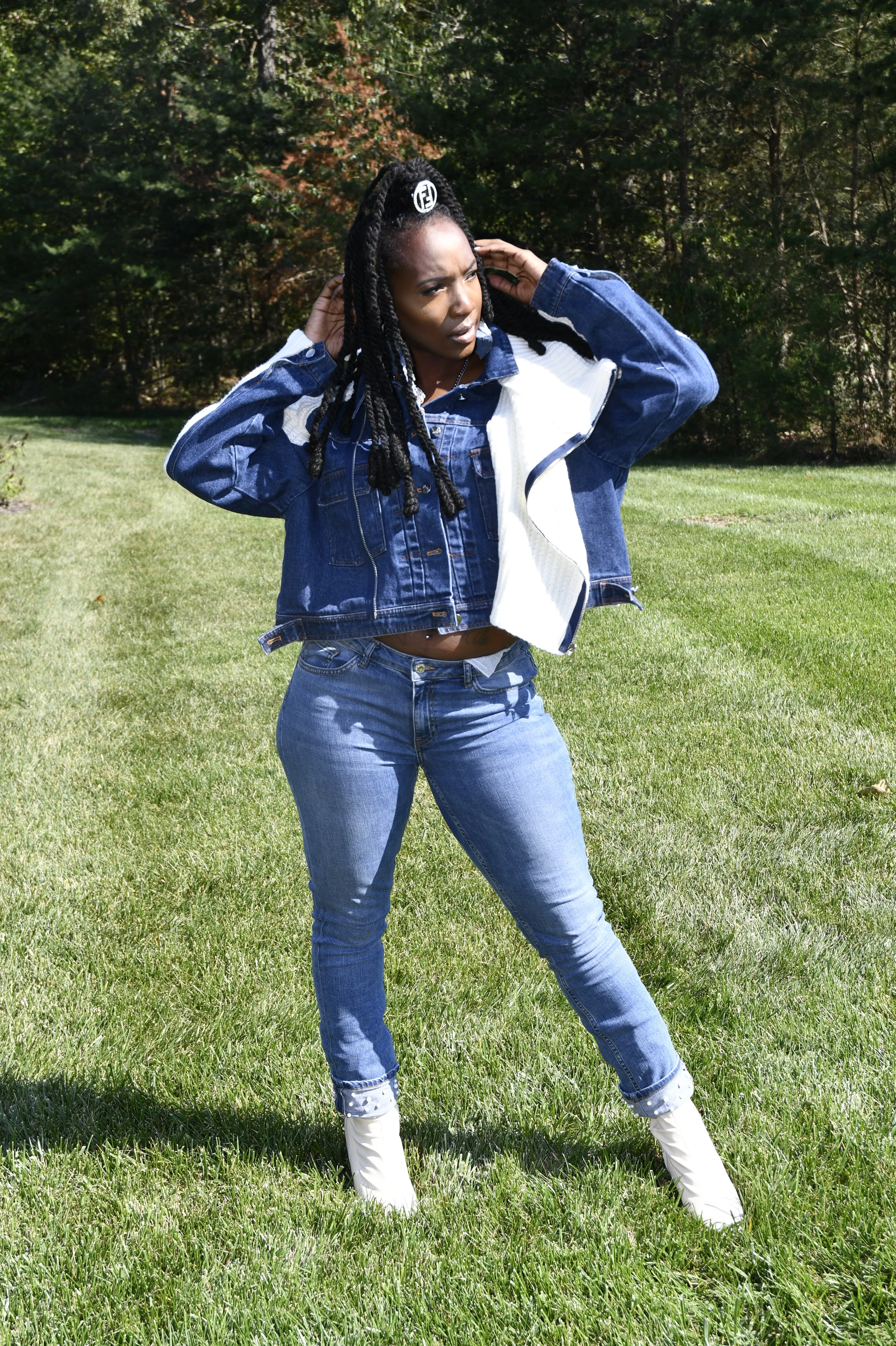 Denim & Knit Overlay Jacket