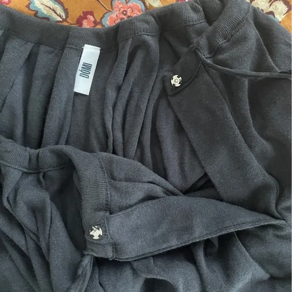 Domi Sleepwear Pleated and Gathered Skirt Squid Black Size Small
