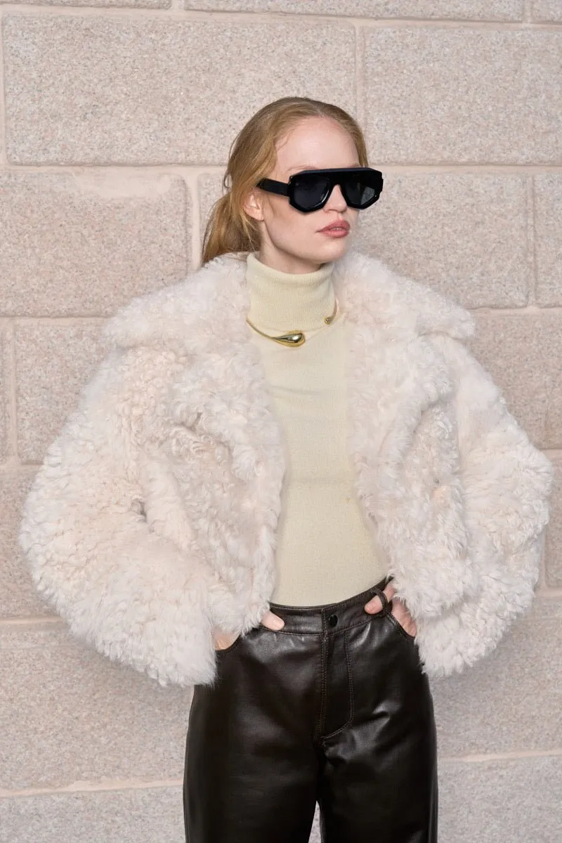 Donella Women’s Shearling Jacket - Beige
