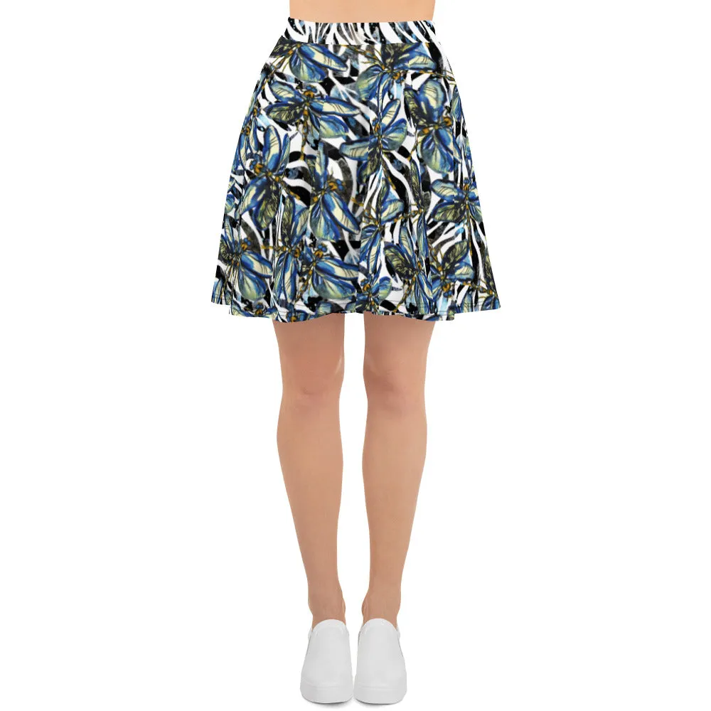 Dragonflies Zebra - Skater Skirt