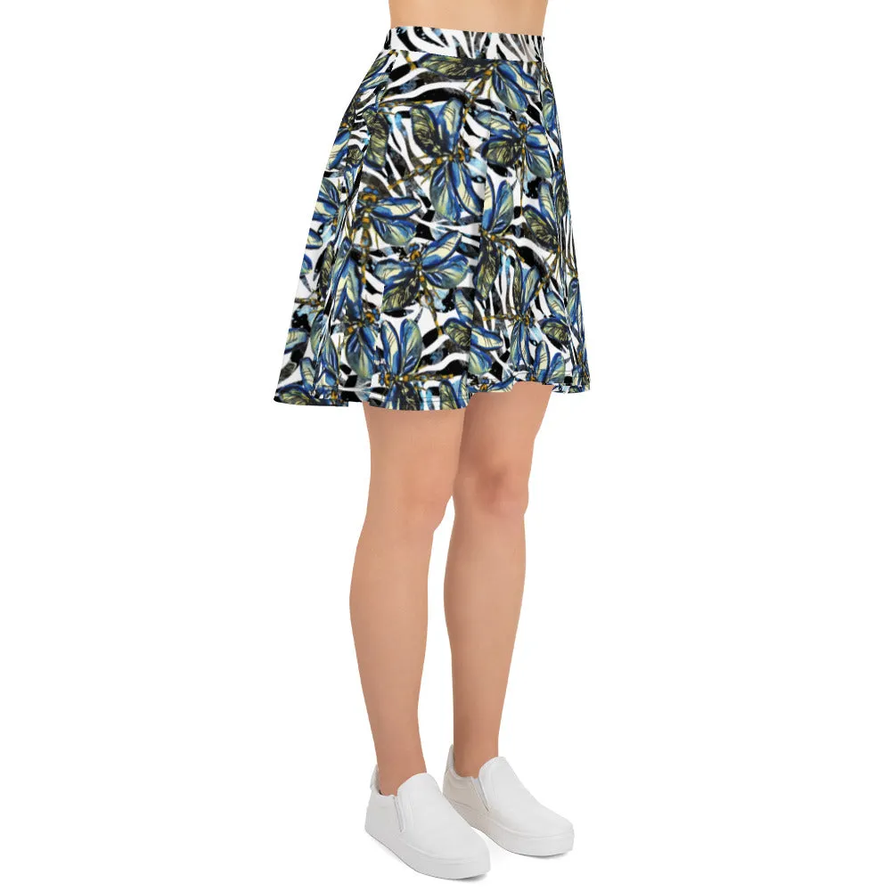 Dragonflies Zebra - Skater Skirt