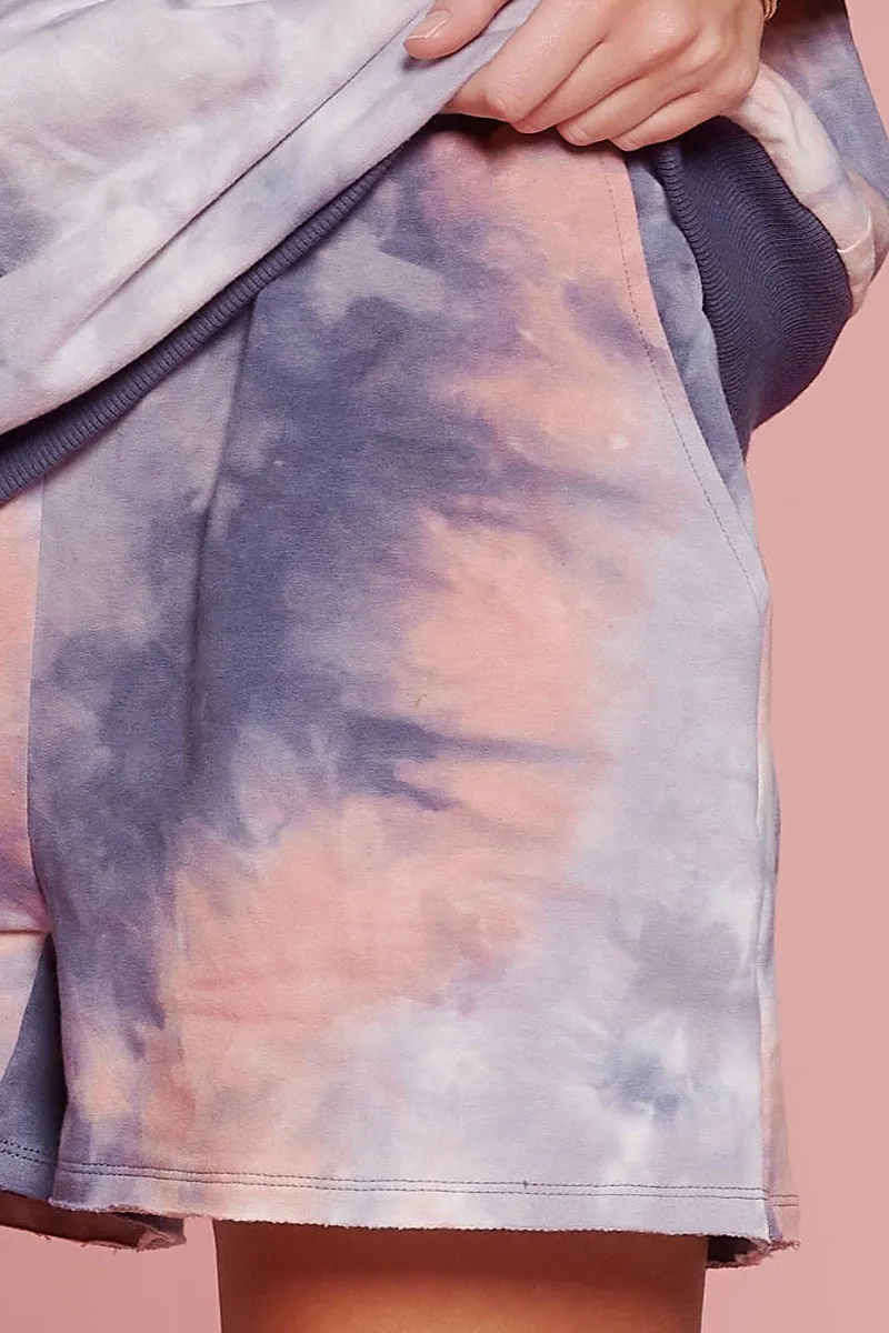 Drawstring Tie-dye Jersey Shorts