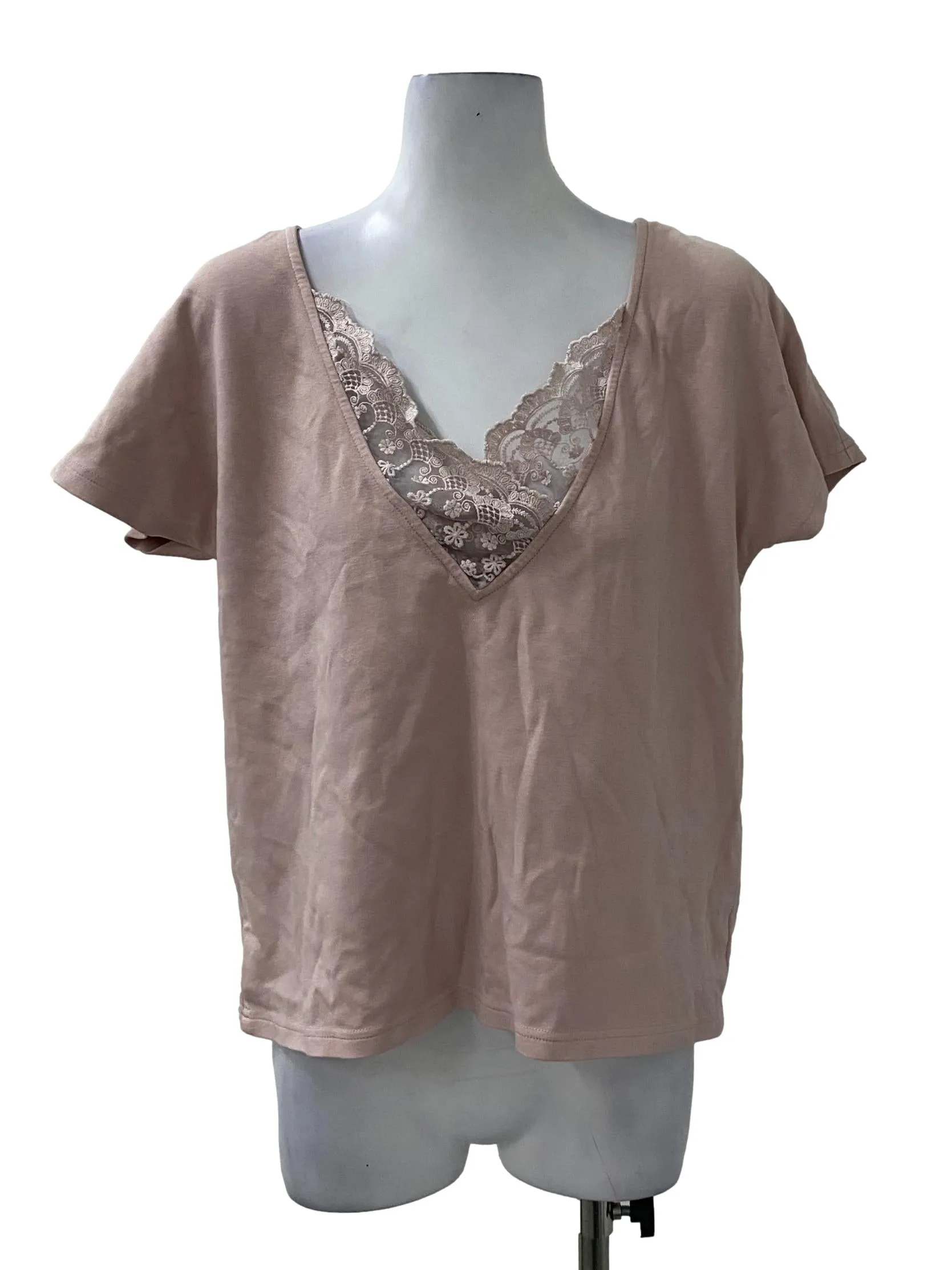 Dust Pink V-Neck Top
