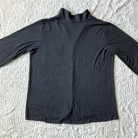 Eberjey Gisele Button Down Long Sleeve Modal Pajama Top XL Gray White Collared