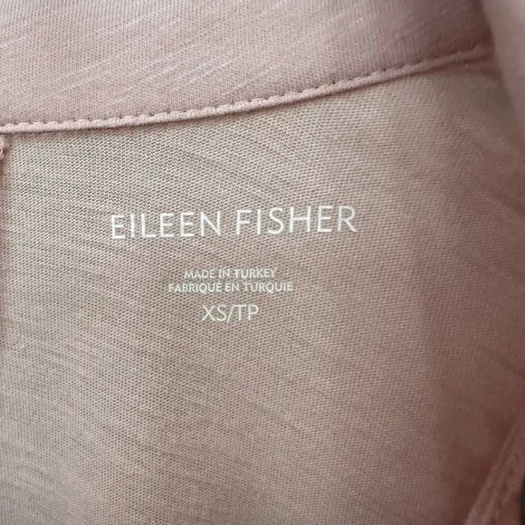 Eileen Fisher Slubby Organic Cotton Classic Collar Sleep Dress, Pink, Sz XS