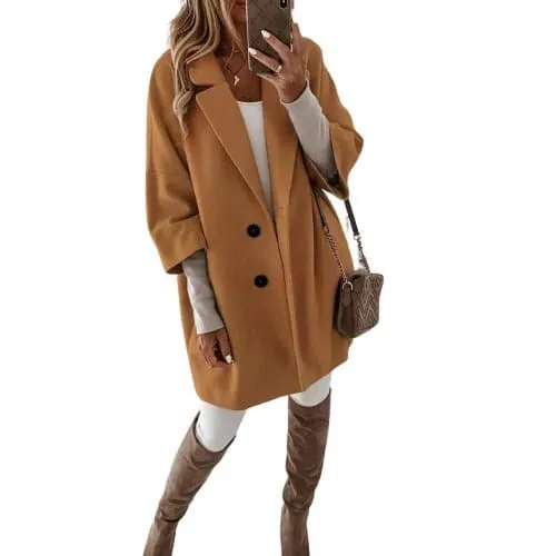 Eliana - elegant soft coat with double buttons