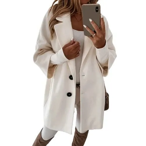 Eliana - elegant soft coat with double buttons