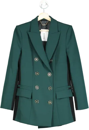 Elisabetta Franchi Green Double-Breasted Blazer UK 10