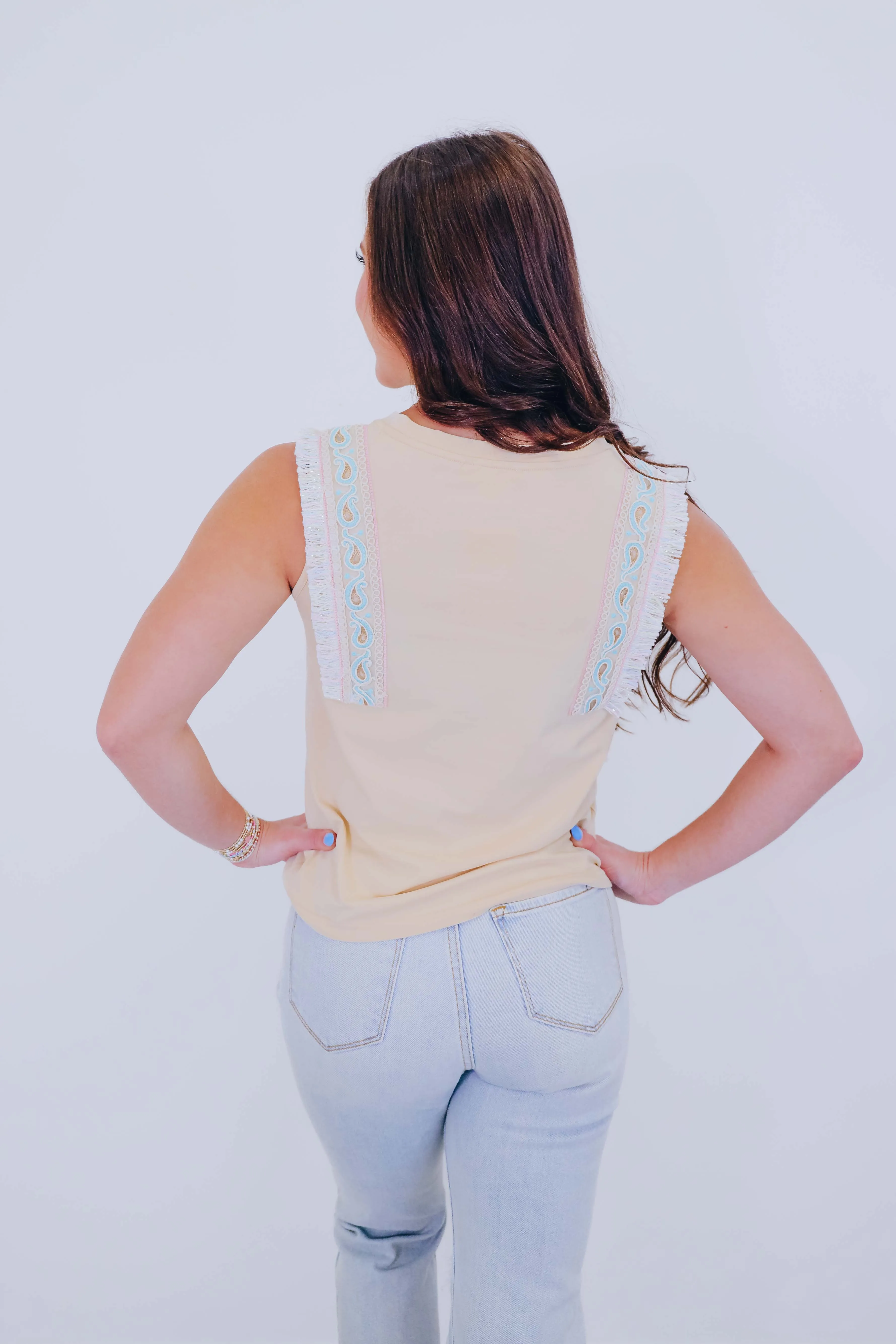 Elise Embroidered Trim Top - 5 Colors