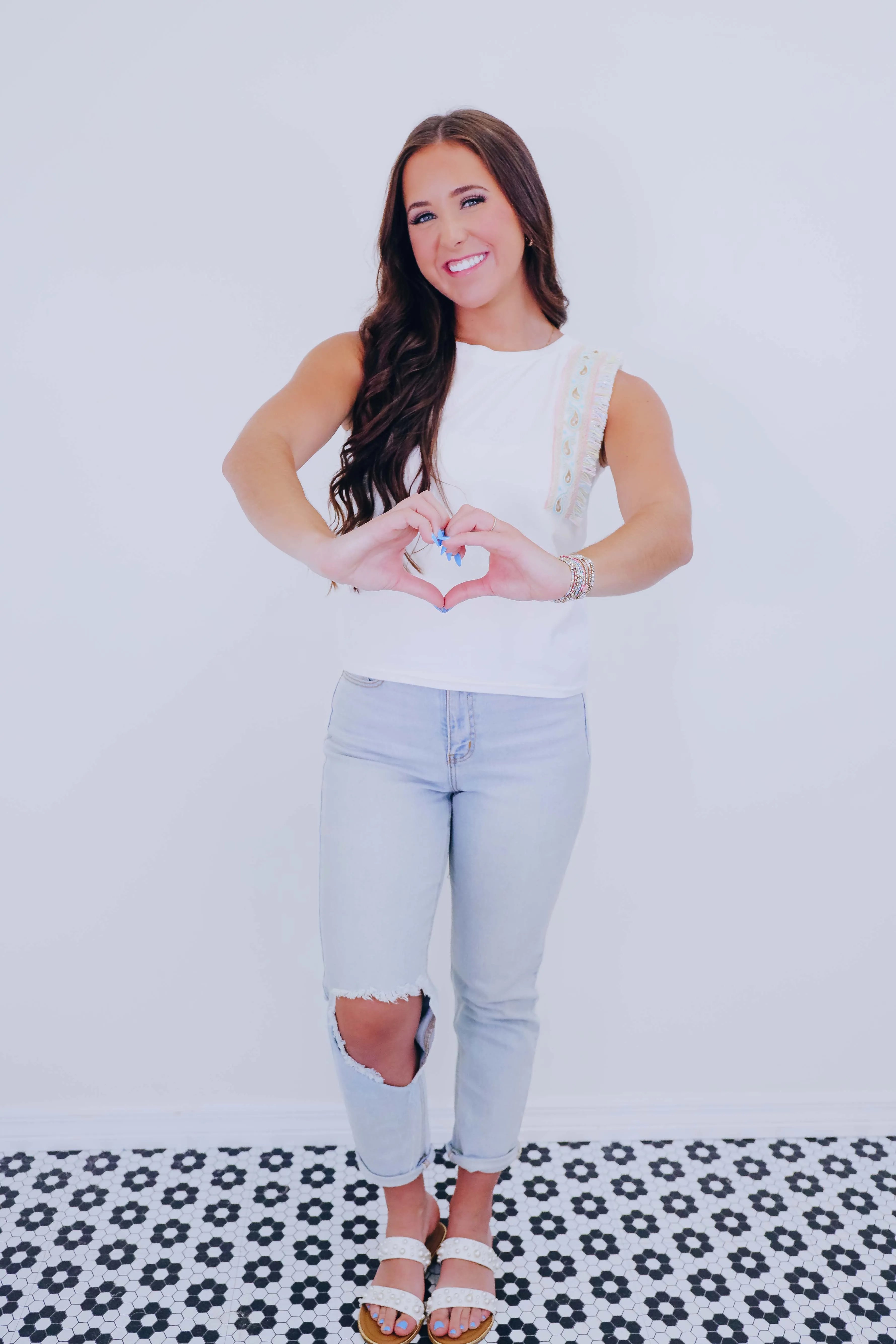 Elise Embroidered Trim Top - 5 Colors