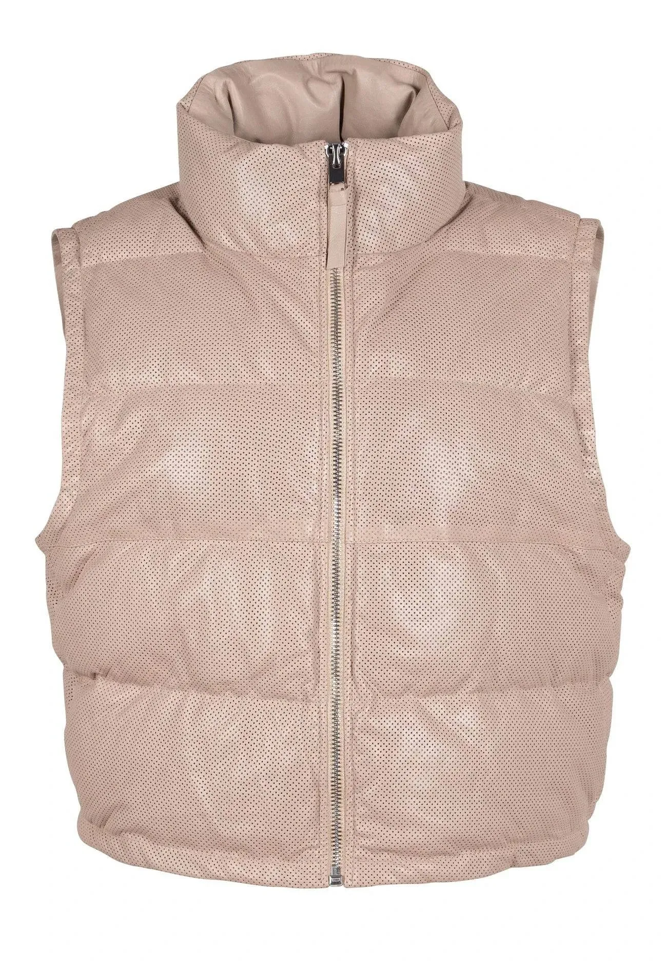 Ellice Perforated Vest by Mauritius | Stone