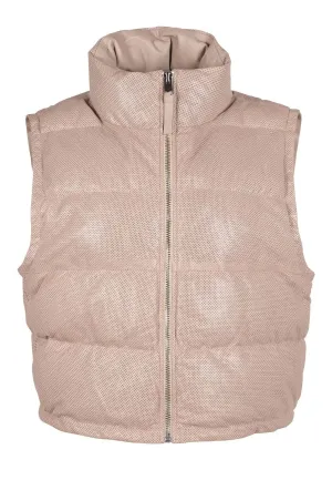 Ellice Perforated Vest by Mauritius | Stone
