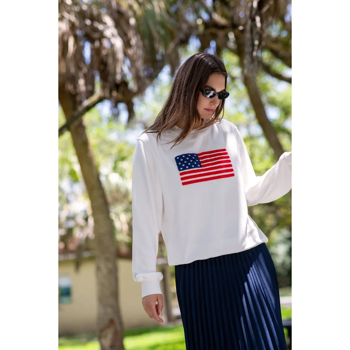 Ellsworth Ivey Women's American Flag Sweatshirt