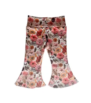 Embroidery Inspired Floral Personalized Bell Bottoms Set