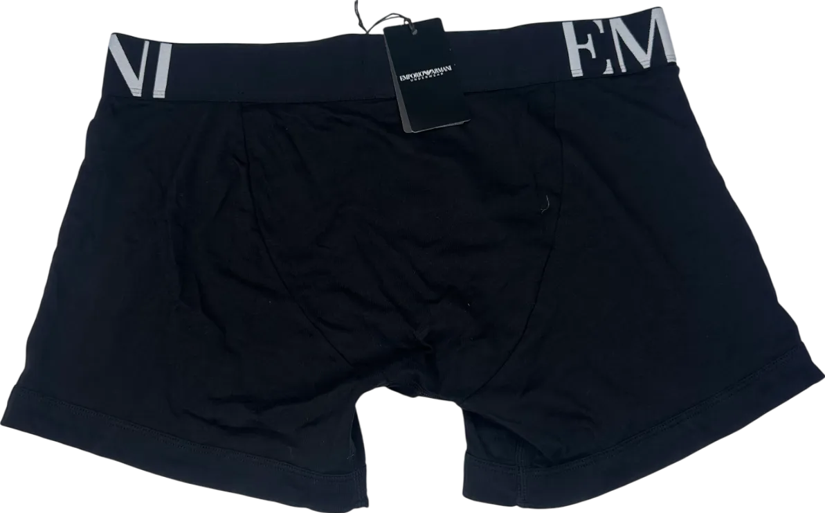 Emporio Armani Black Organic-cotton Boxer Briefs UK XL