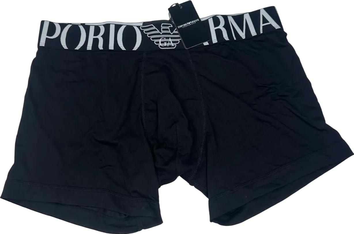 Emporio Armani Black Organic-cotton Boxer Briefs UK XL