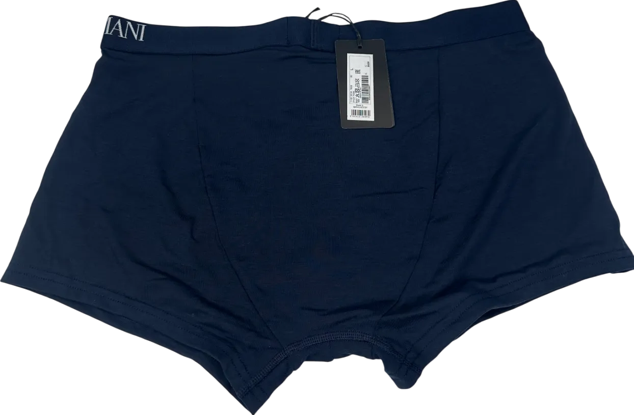 Emporio Armani Blue Asv Soft-touch Eco Viscose Boxer Briefs UK L