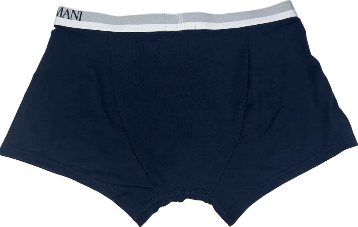 Emporio Armani Blue Asv Soft-touch Eco Viscose Boxer Briefs UK L