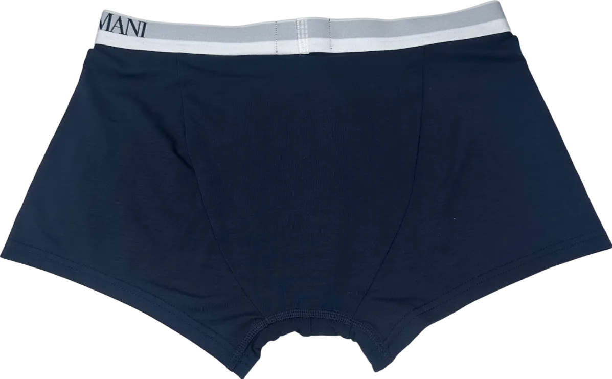Emporio Armani Blue Asv Soft-touch Eco Viscose Boxer Briefs UK M