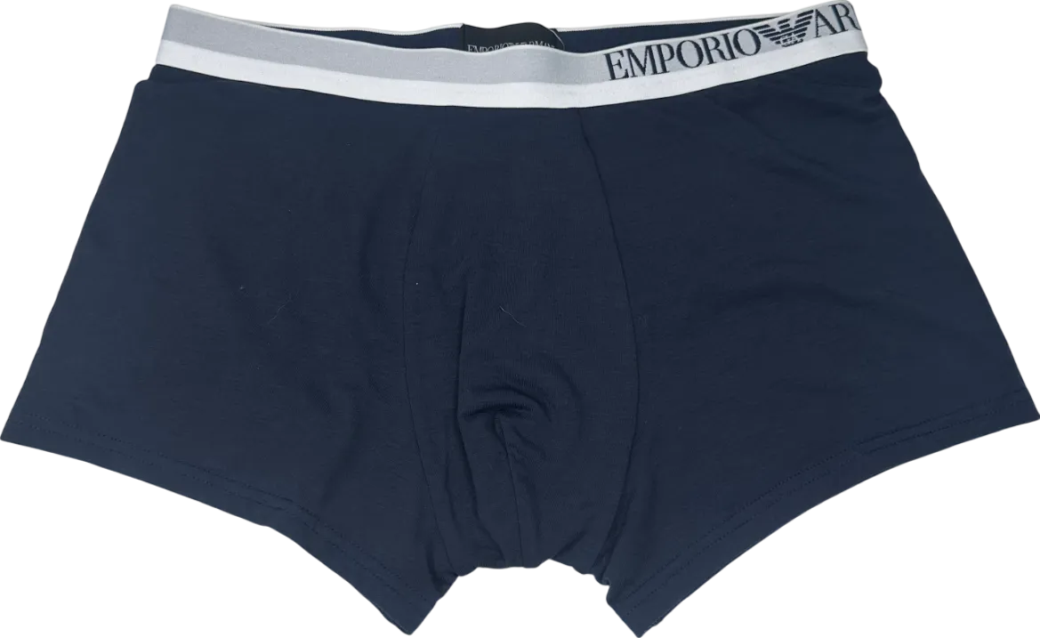 Emporio Armani Blue Asv Soft-touch Eco Viscose Boxer Briefs UK M