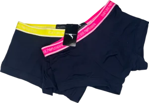 Emporio Armani Blue Boxer Briefs With Core Logo Waistband UK S