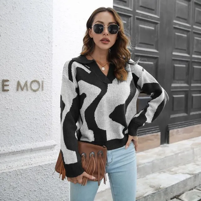 Estelle V-Neck Knit Sweater