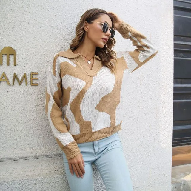 Estelle V-Neck Knit Sweater