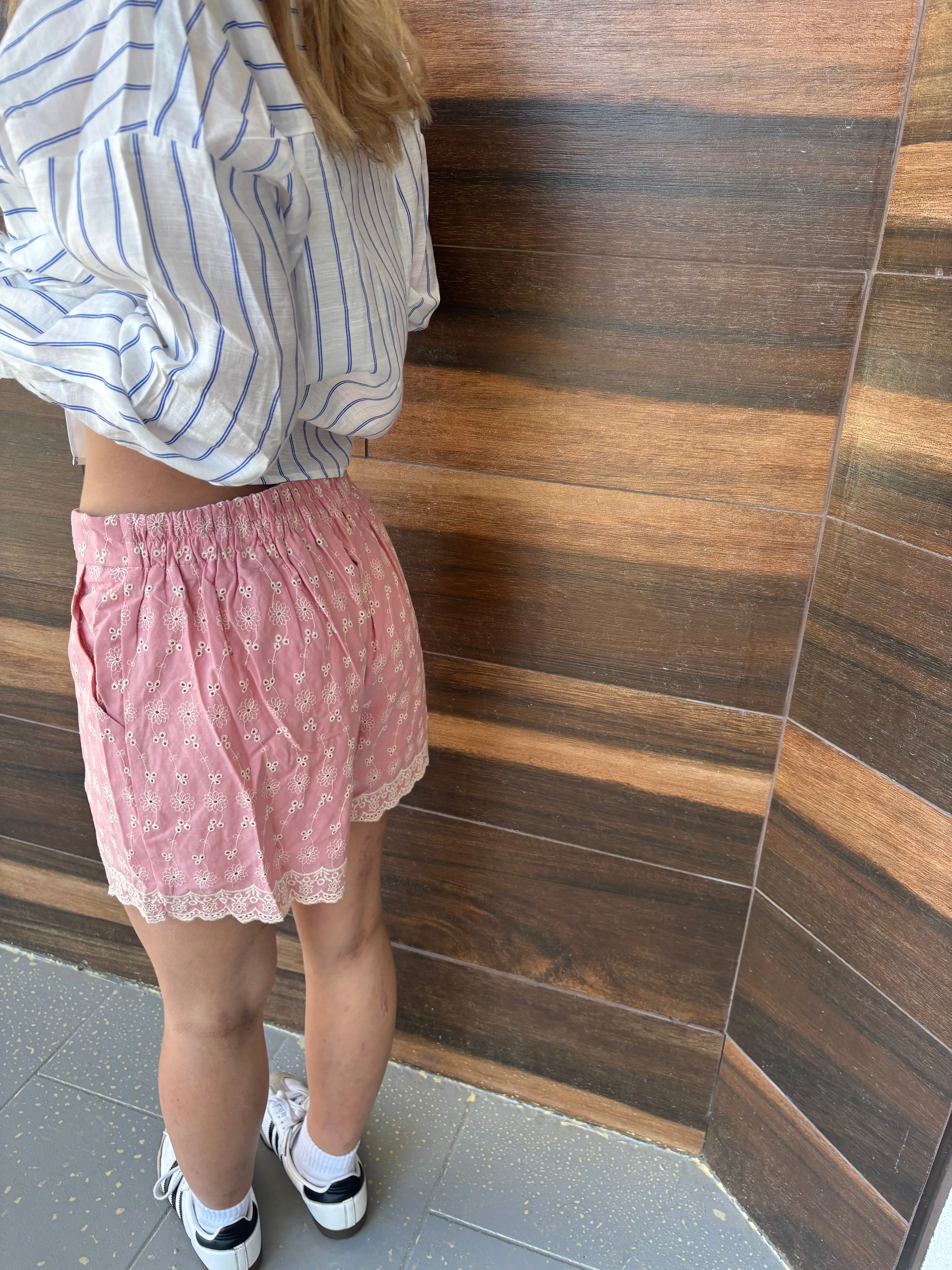 Eyelet High Waisted Shorts