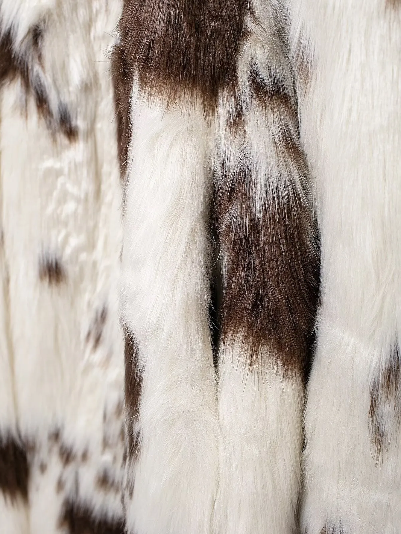 Faux Fur Cow Print 3/4 Length Coat