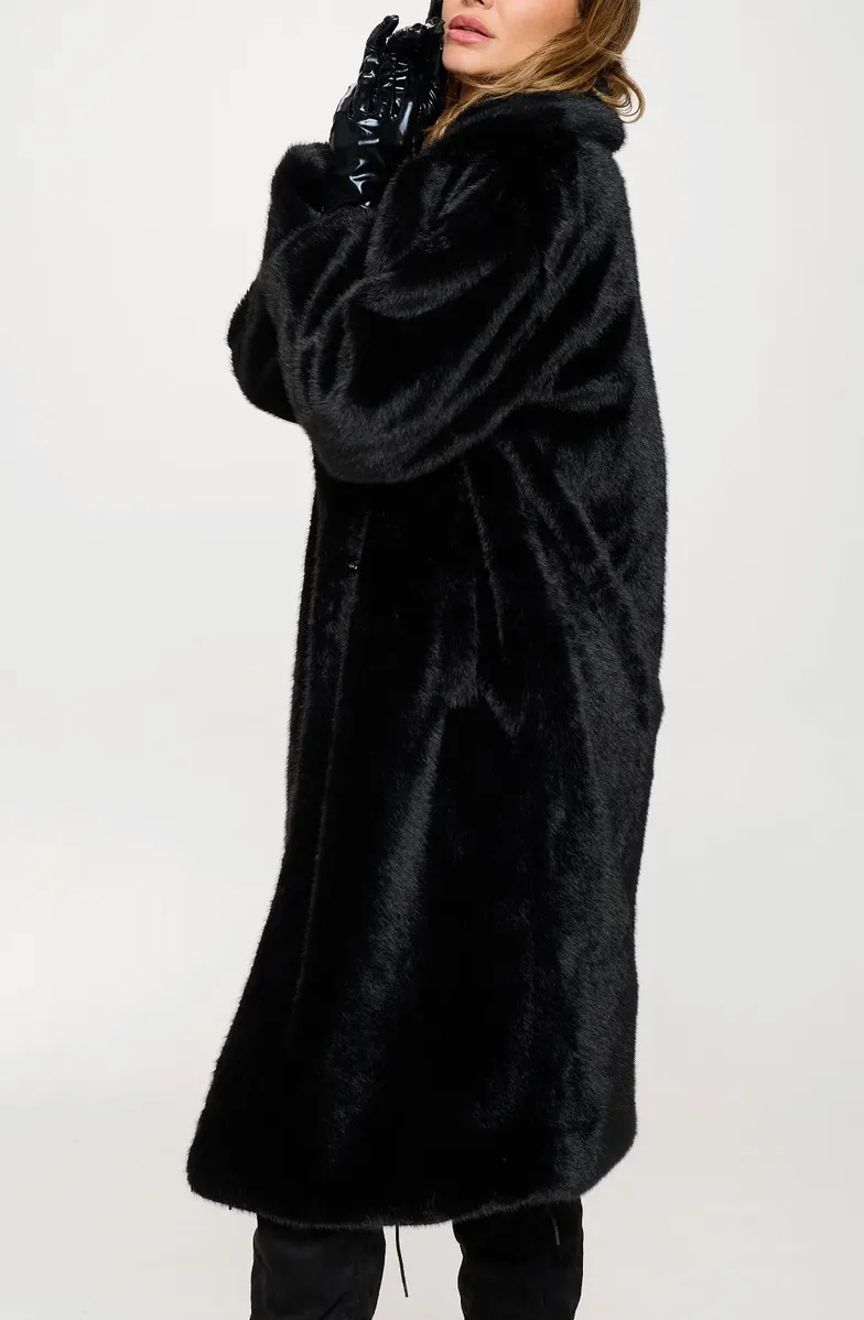 Faux Fur Midi Coat