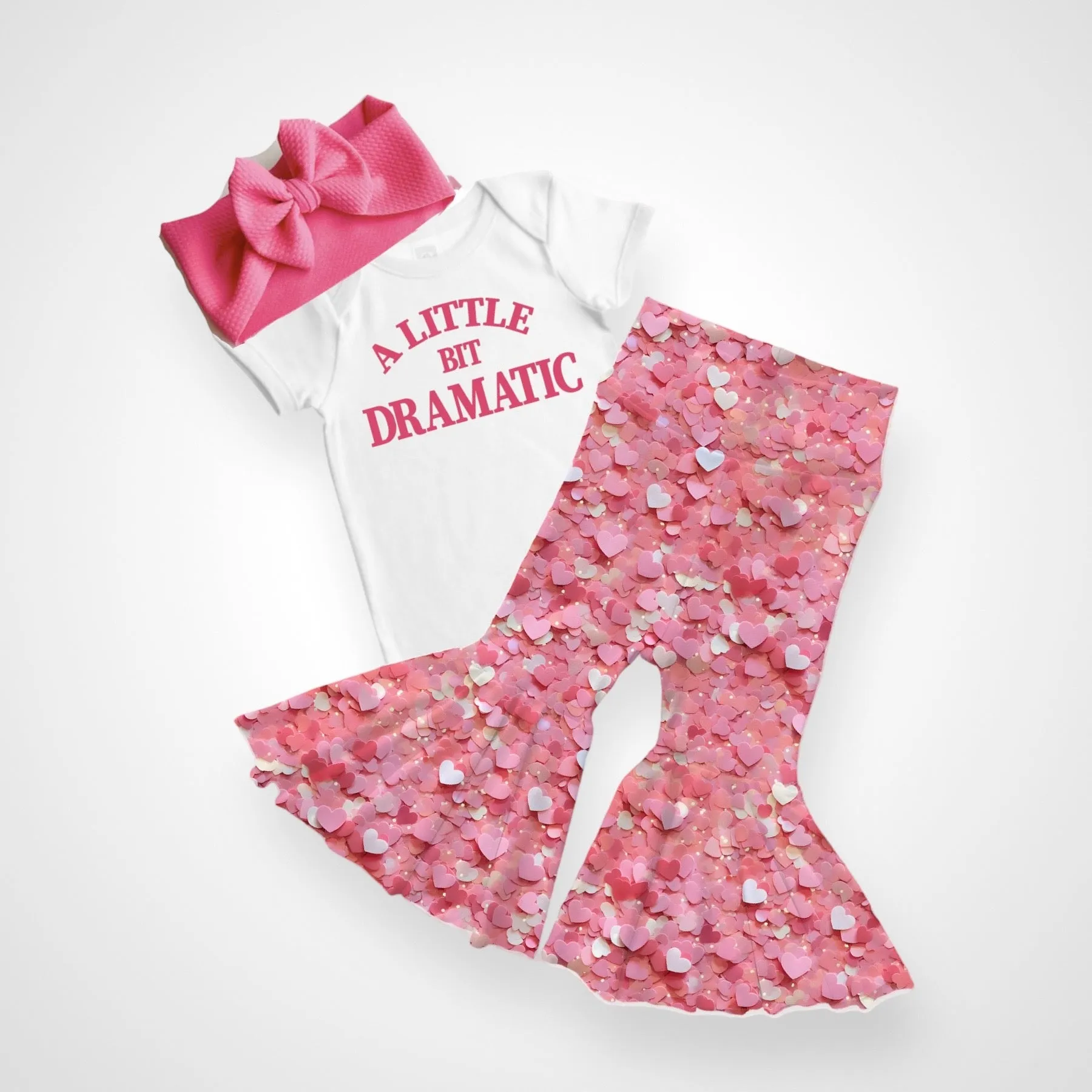 Faux Pink Glitter Baby Bell Bottoms