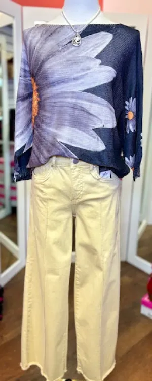 FDJ Olivia Wide Leg Yellow Pants