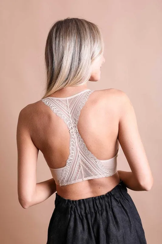 Festival vibes  lace racer back bralette