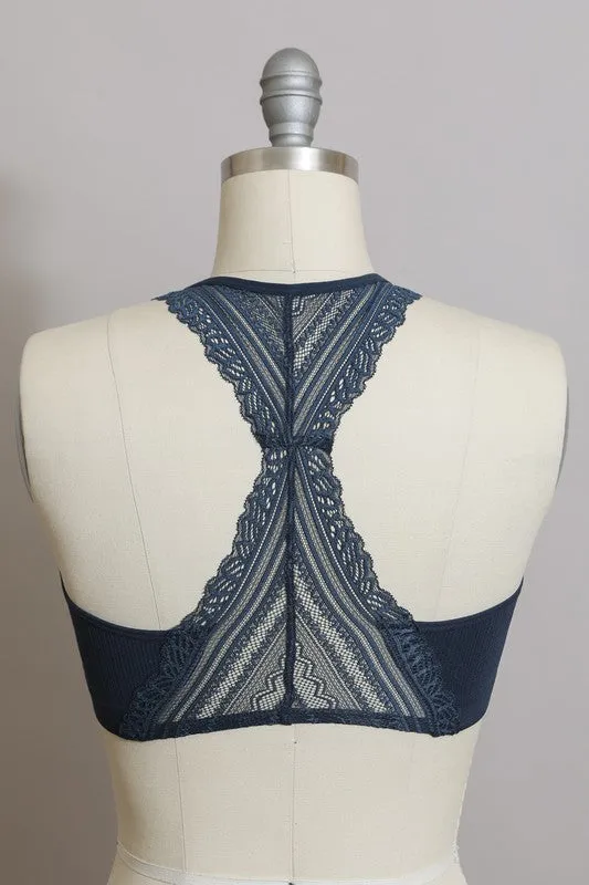 Festival vibes  lace racer back bralette