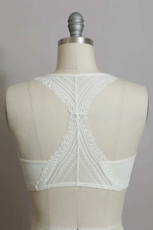 Festival vibes  lace racer back bralette