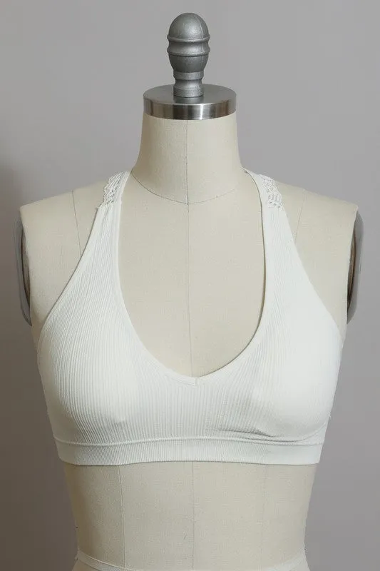 Festival vibes  lace racer back bralette