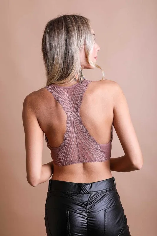 Festival vibes  lace racer back bralette